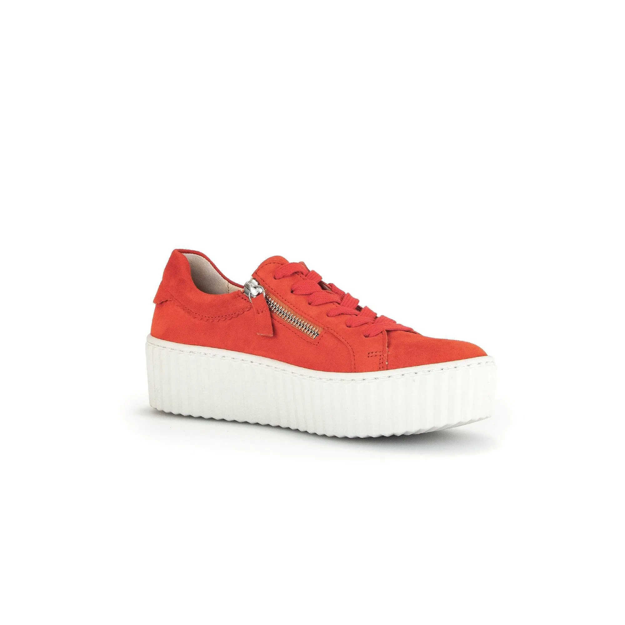 Gabor 43.200.35 Dolly Ladies Orange Suede Lace Up Trainers