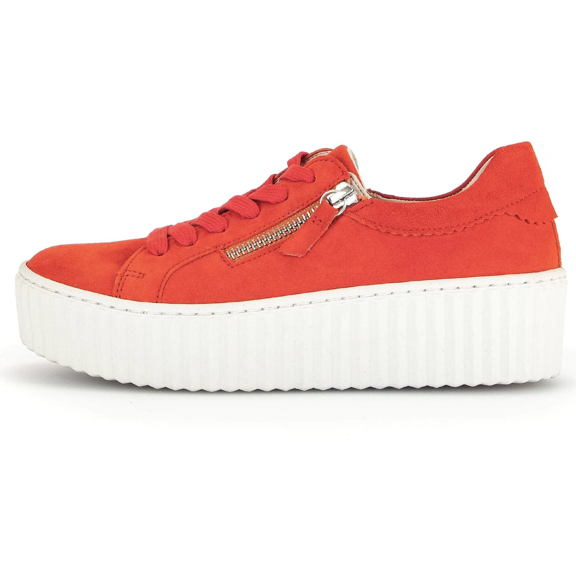 Gabor 43.200.35 Dolly Ladies Orange Suede Lace Up Trainers