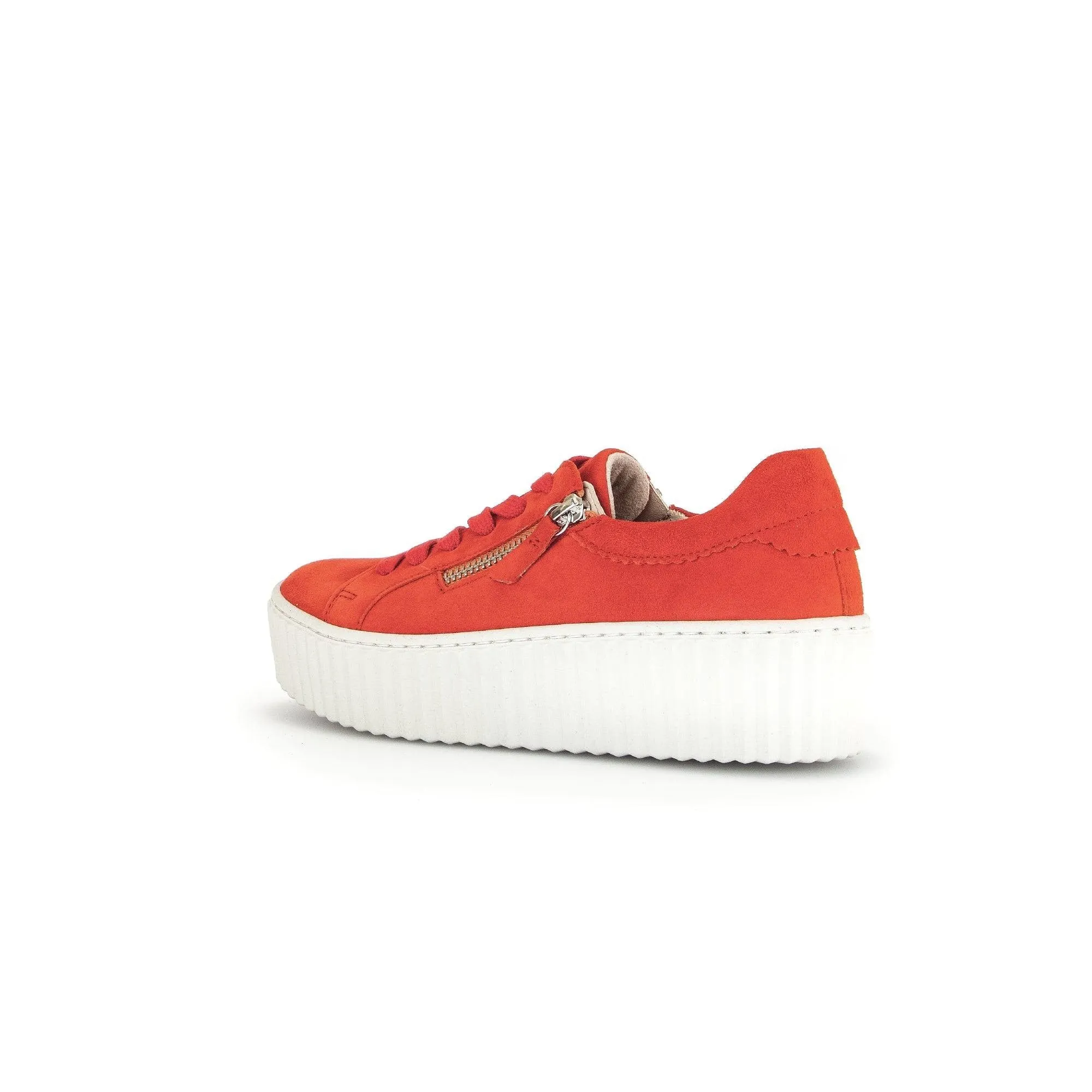 Gabor 43.200.35 Dolly Ladies Orange Suede Lace Up Trainers