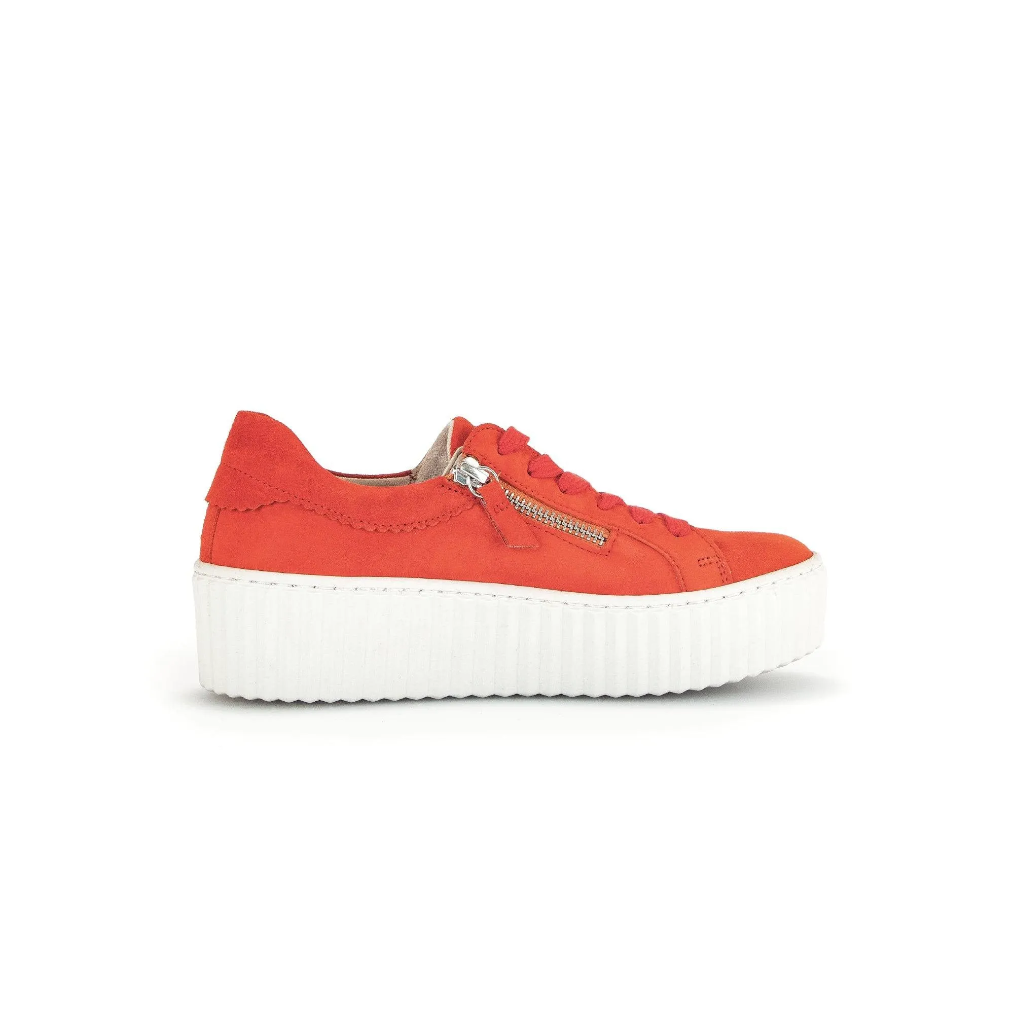 Gabor 43.200.35 Dolly Ladies Orange Suede Lace Up Trainers