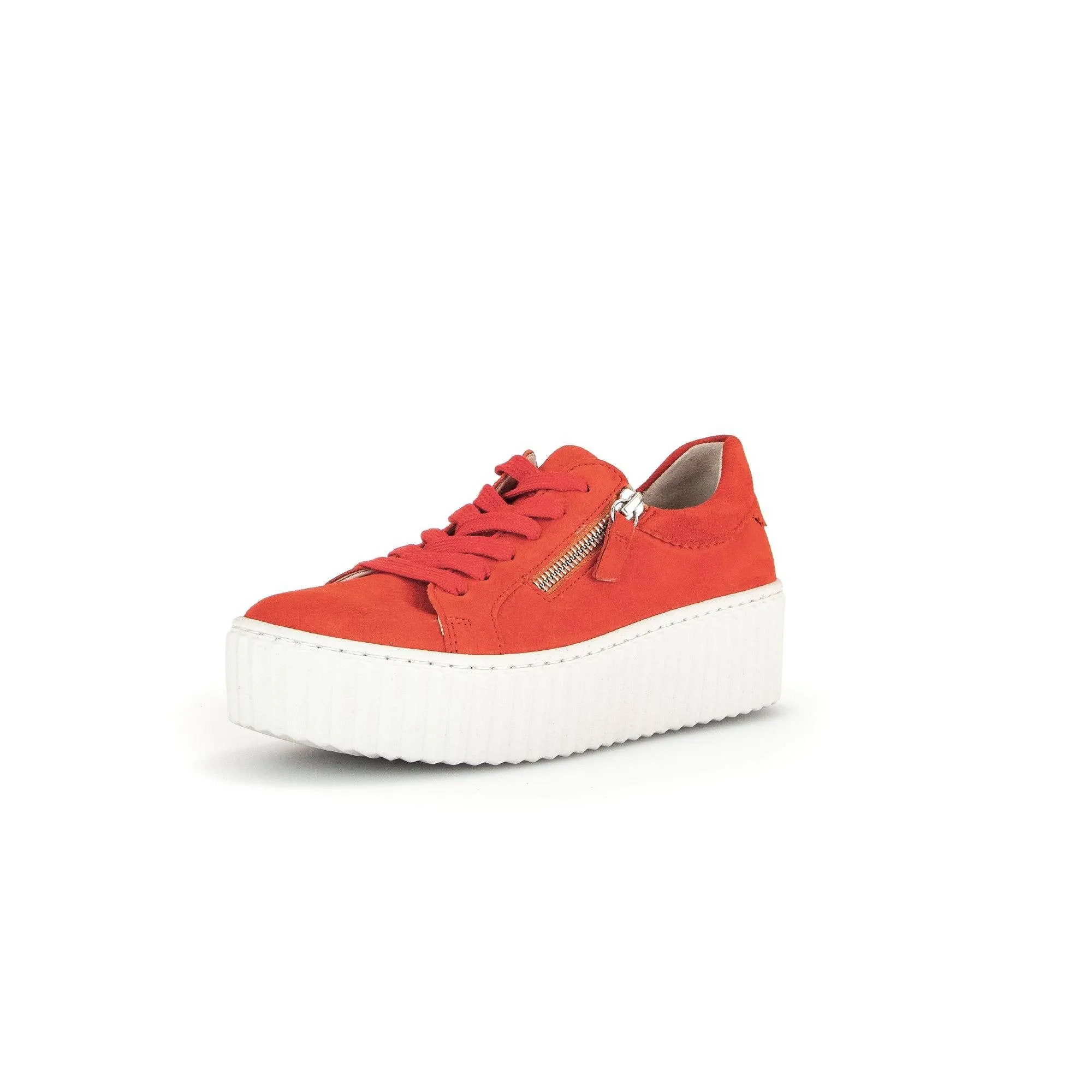 Gabor 43.200.35 Dolly Ladies Orange Suede Lace Up Trainers