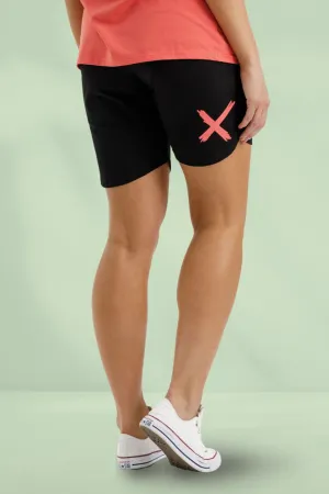 Homelee Apartment Shorts Black with Berry X