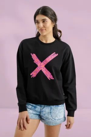 Homelee Kayla Crew Black with Sunset Floral X