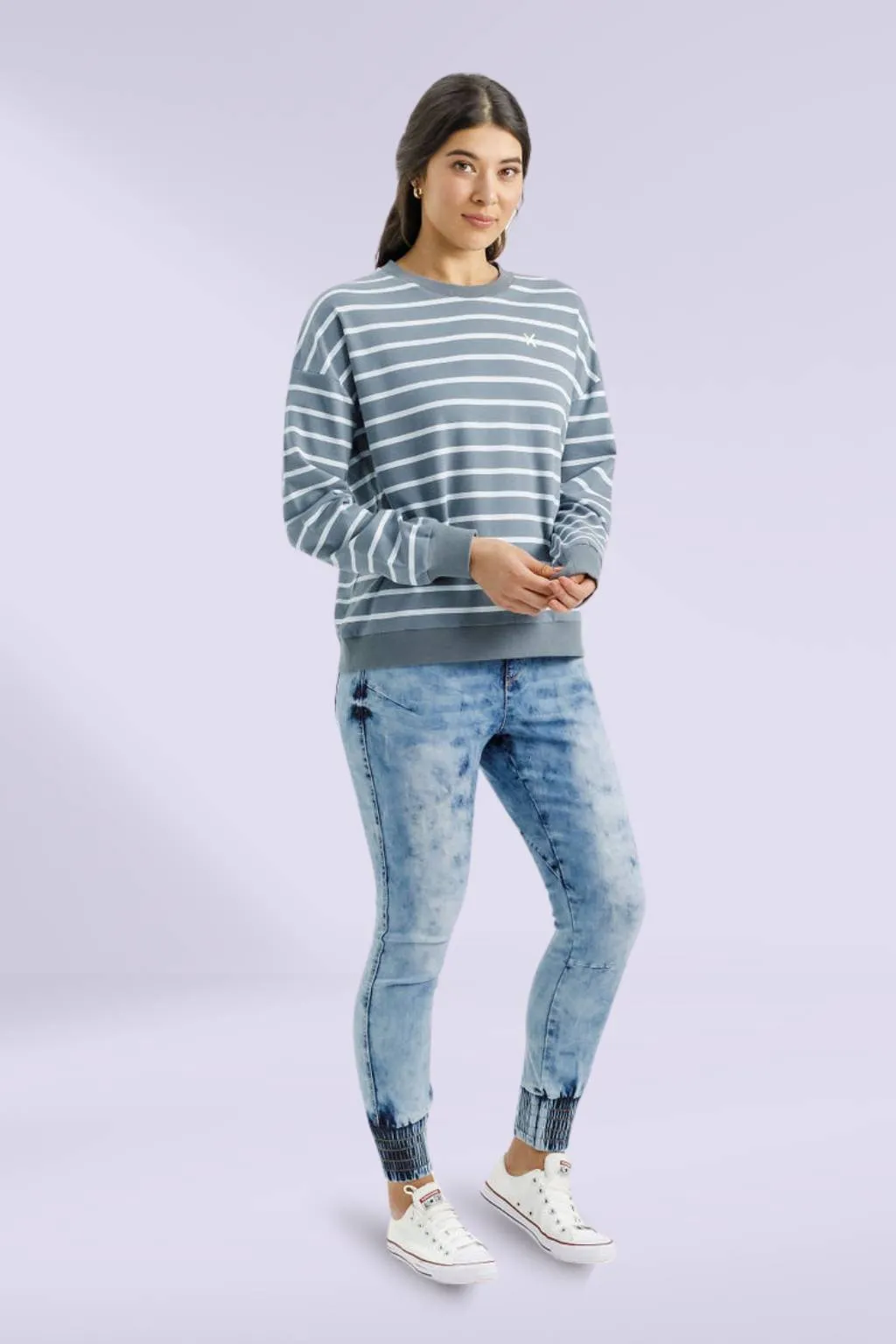 Homelee Kayla Crew Stormy Stripe
