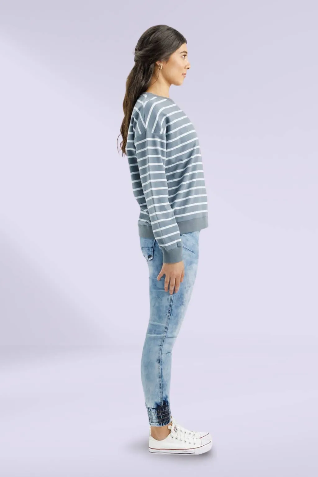 Homelee Kayla Crew Stormy Stripe