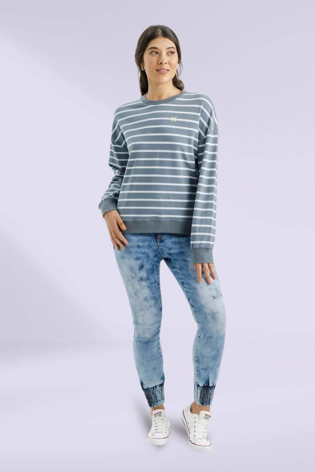 Homelee Kayla Crew Stormy Stripe