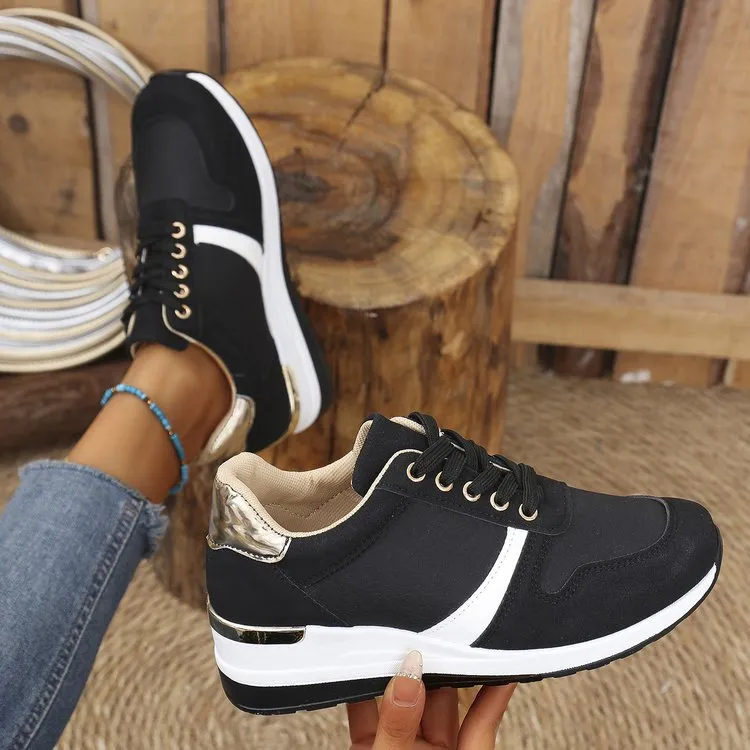 Lace Up Wedge Sneakers