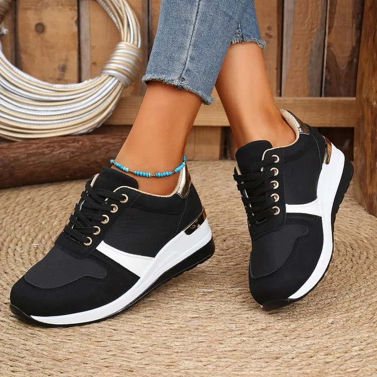 Lace Up Wedge Sneakers