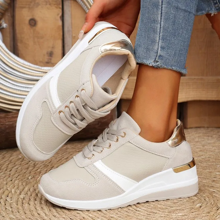 Lace Up Wedge Sneakers