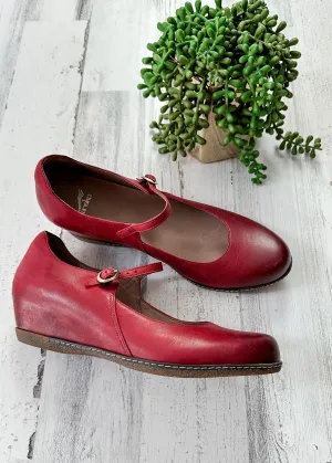 NEW Dansko Red Leather Loralie Mary Jane Wedge Shoes (41 or 10)