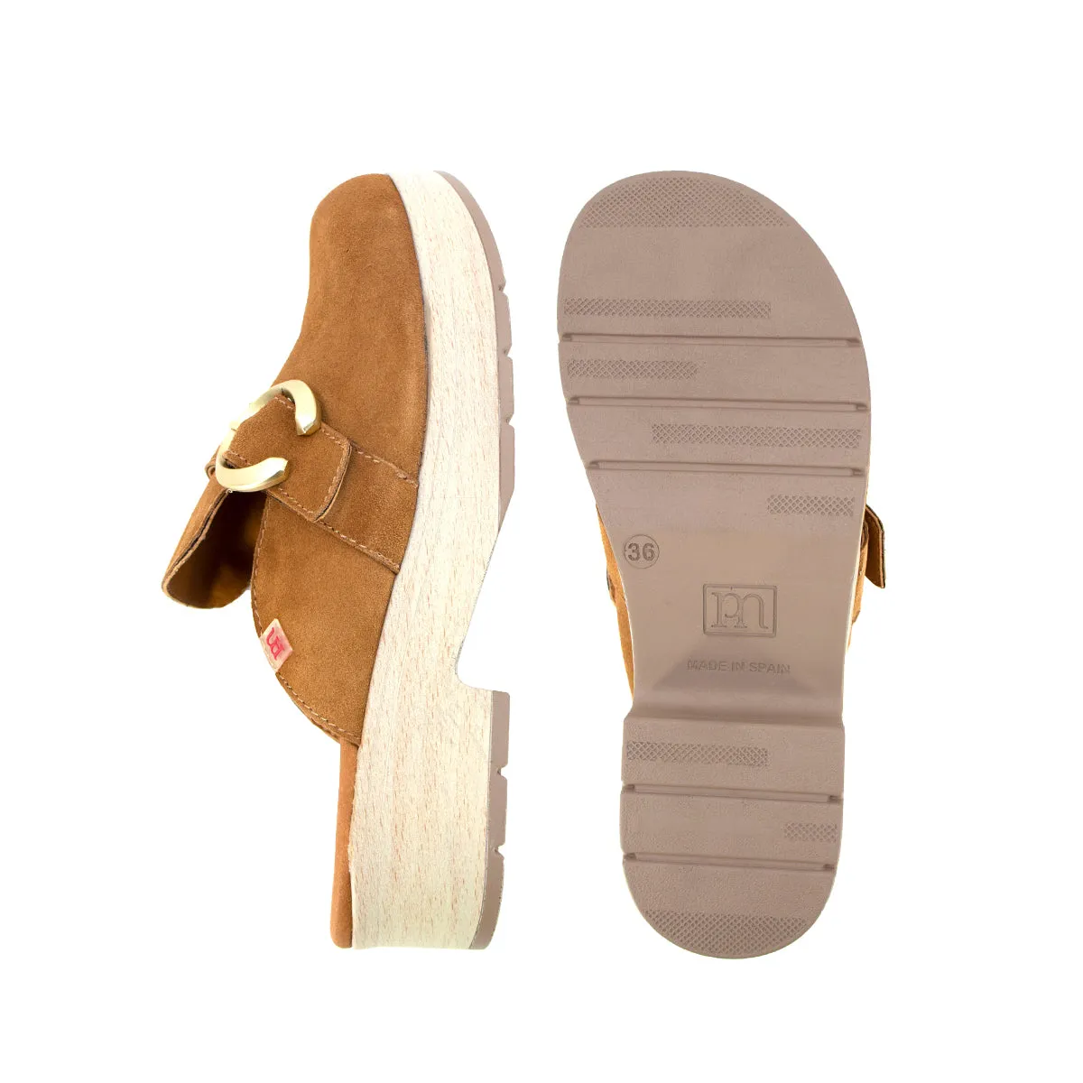 Noura Camel Ultra Light Clog Sandals
