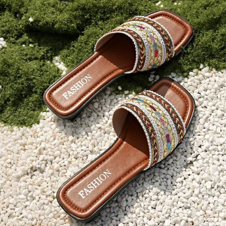 Open Toe Flats Sandals