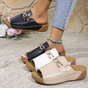 Peep Toe Flats Sandals
