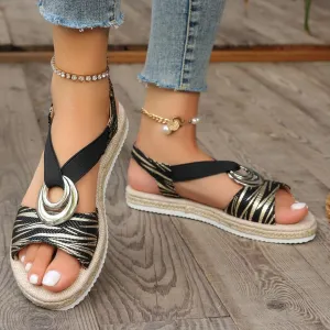 Peep Toe Flats Sandals