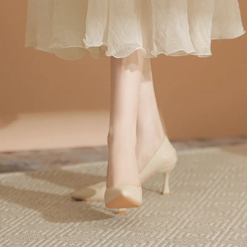 Point Toe Flare Heels Pumps