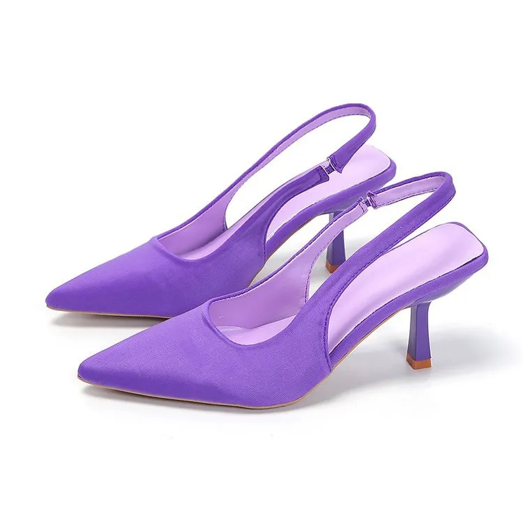 Point Toe Kitten Heel Slingback Pumps