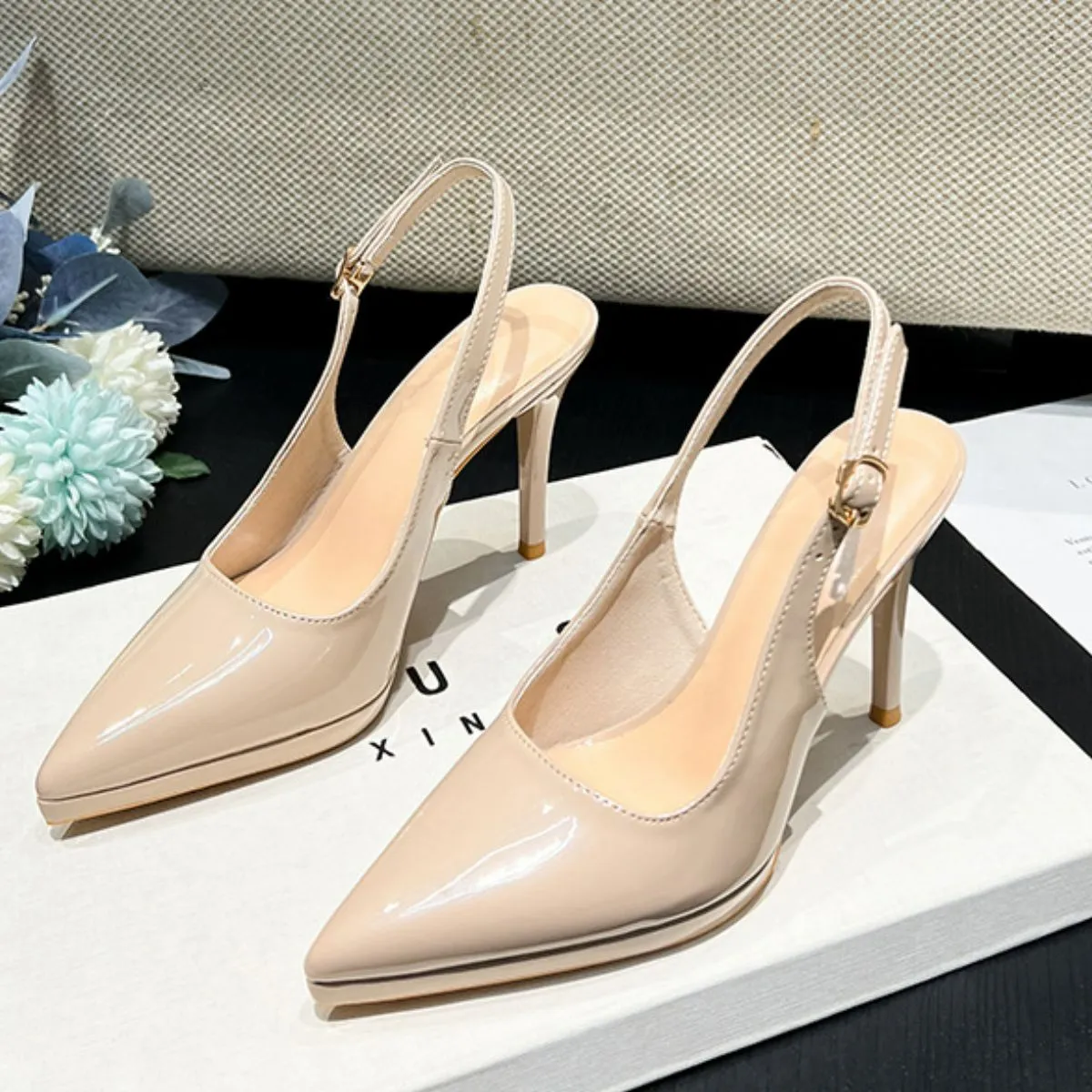 Point Toe Stiletto Slingback Pumps