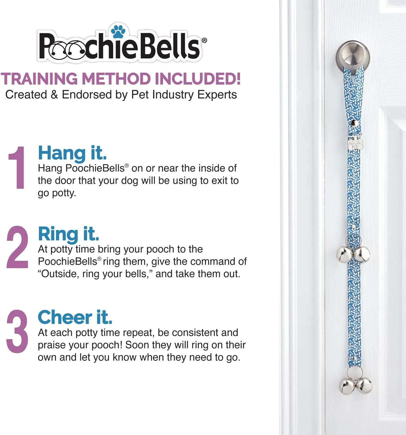 PoochieBells® The Original Dog Doorbell Classic Creatures Collection Hens 25"