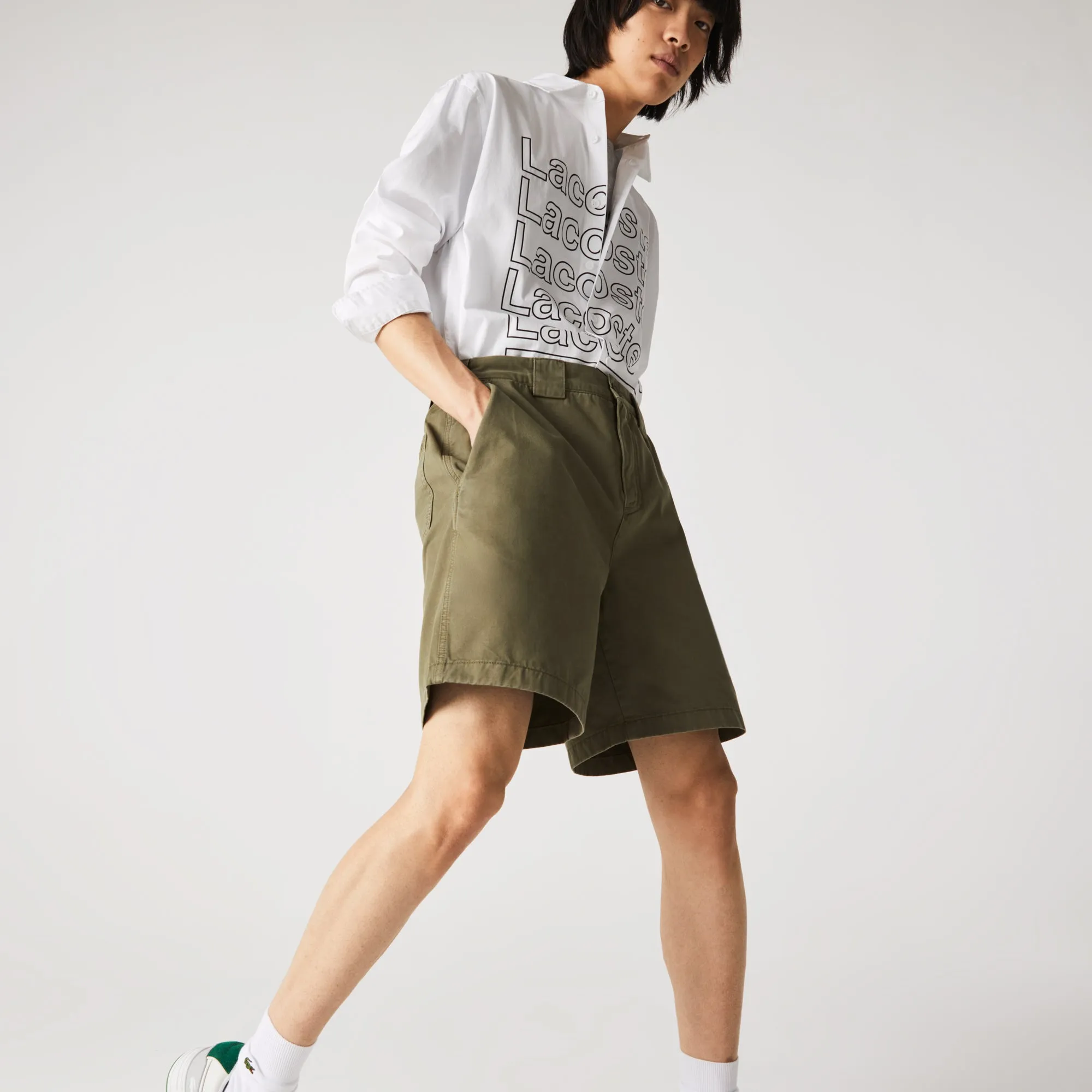 Relaxed Fit Soft Cotton Cargo Bermuda Shorts - Fh7777