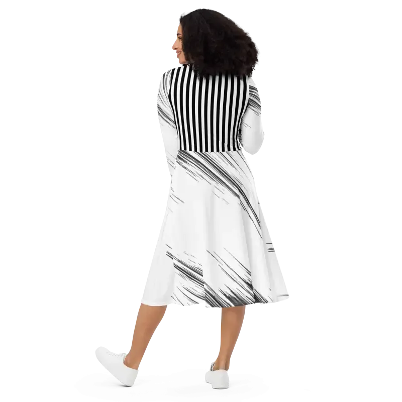 Rock your Look in a Long Sleeve Midi Dress