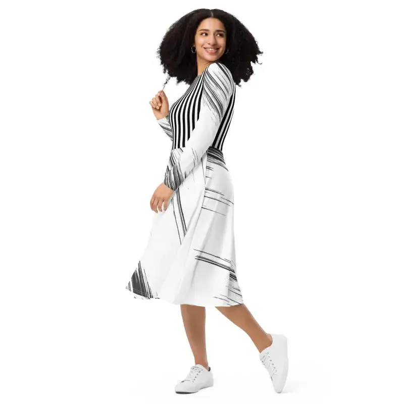 Rock your Look in a Long Sleeve Midi Dress