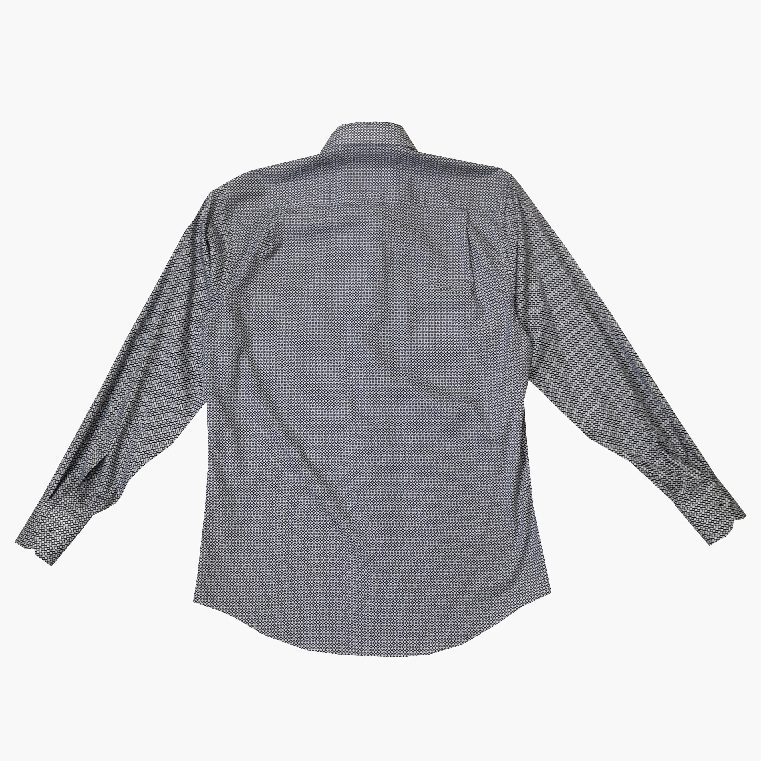 Rossini Navy Blue White Pattern LS Shirt