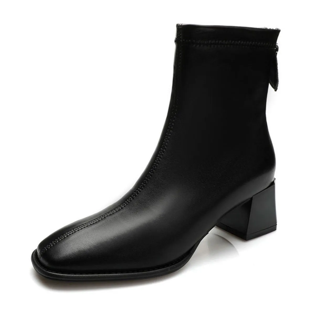 Round Toe Block Heels Boots