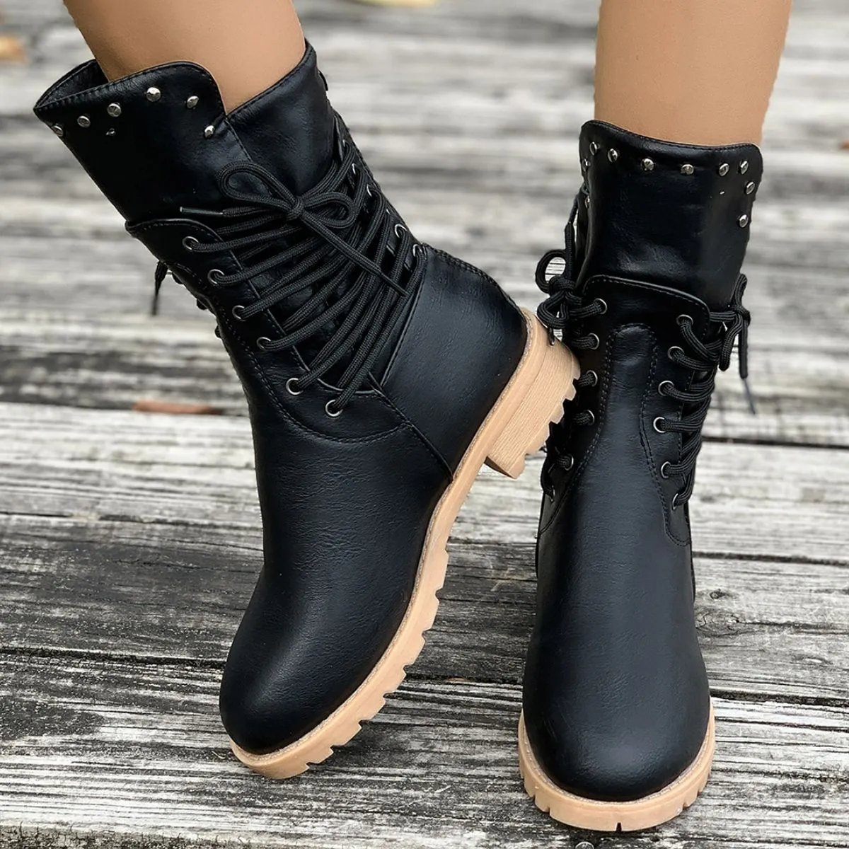 Round Toe Platform Boots