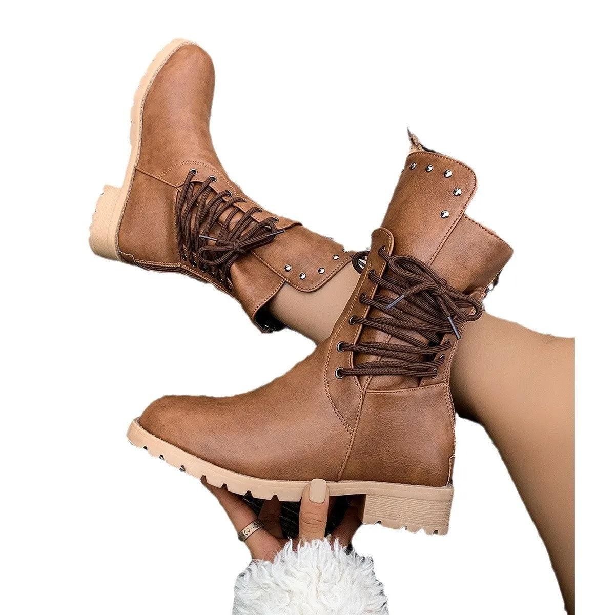 Round Toe Platform Boots