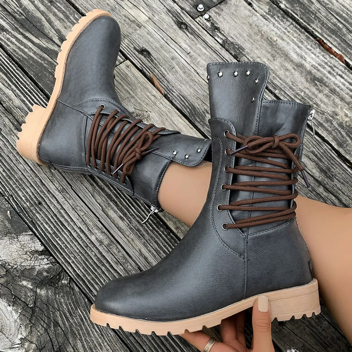 Round Toe Platform Boots
