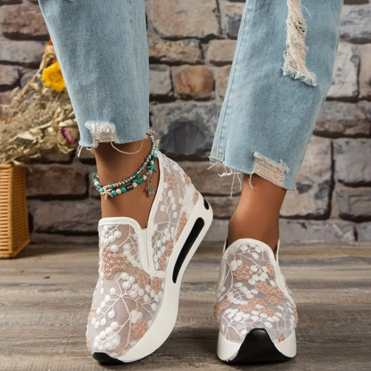 Round Toe Platform Sneakers