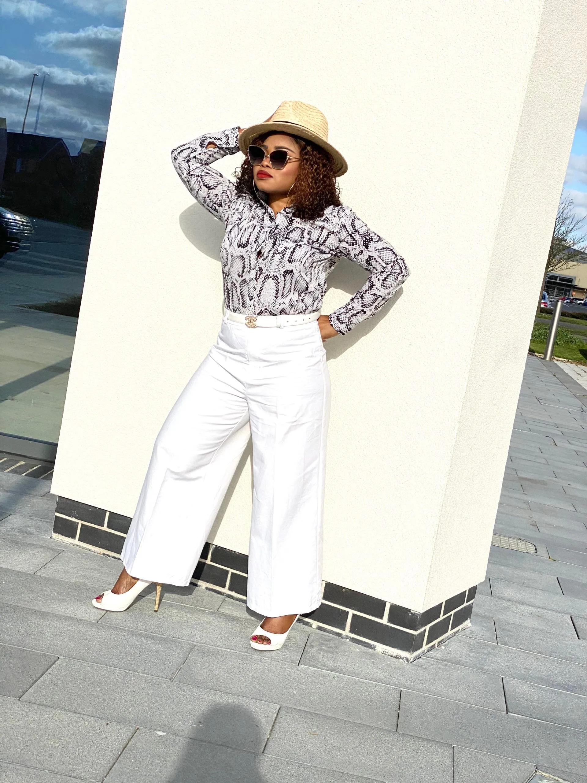 Snake Print Long Sleeve Shirt