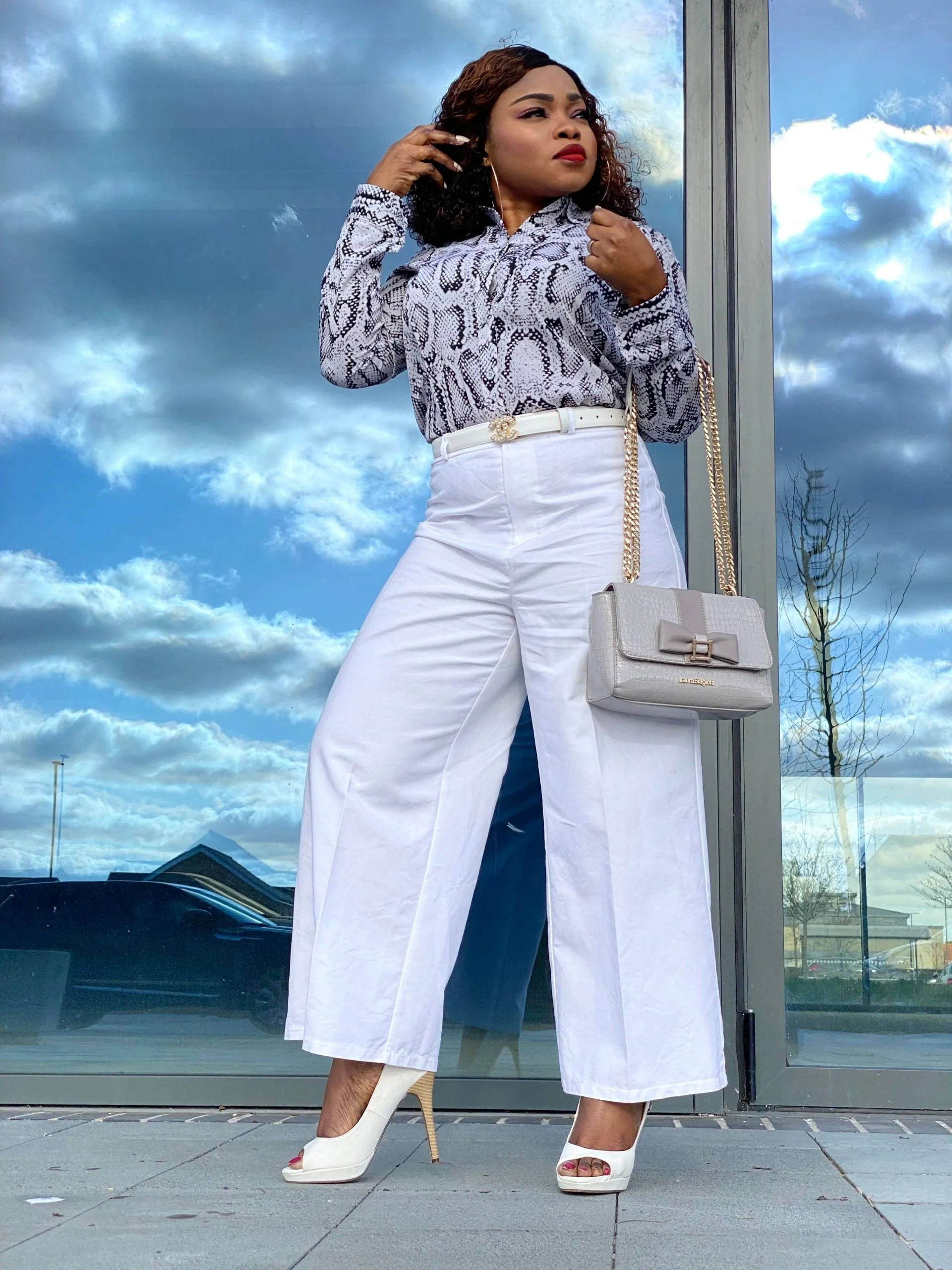 Snake Print Long Sleeve Shirt