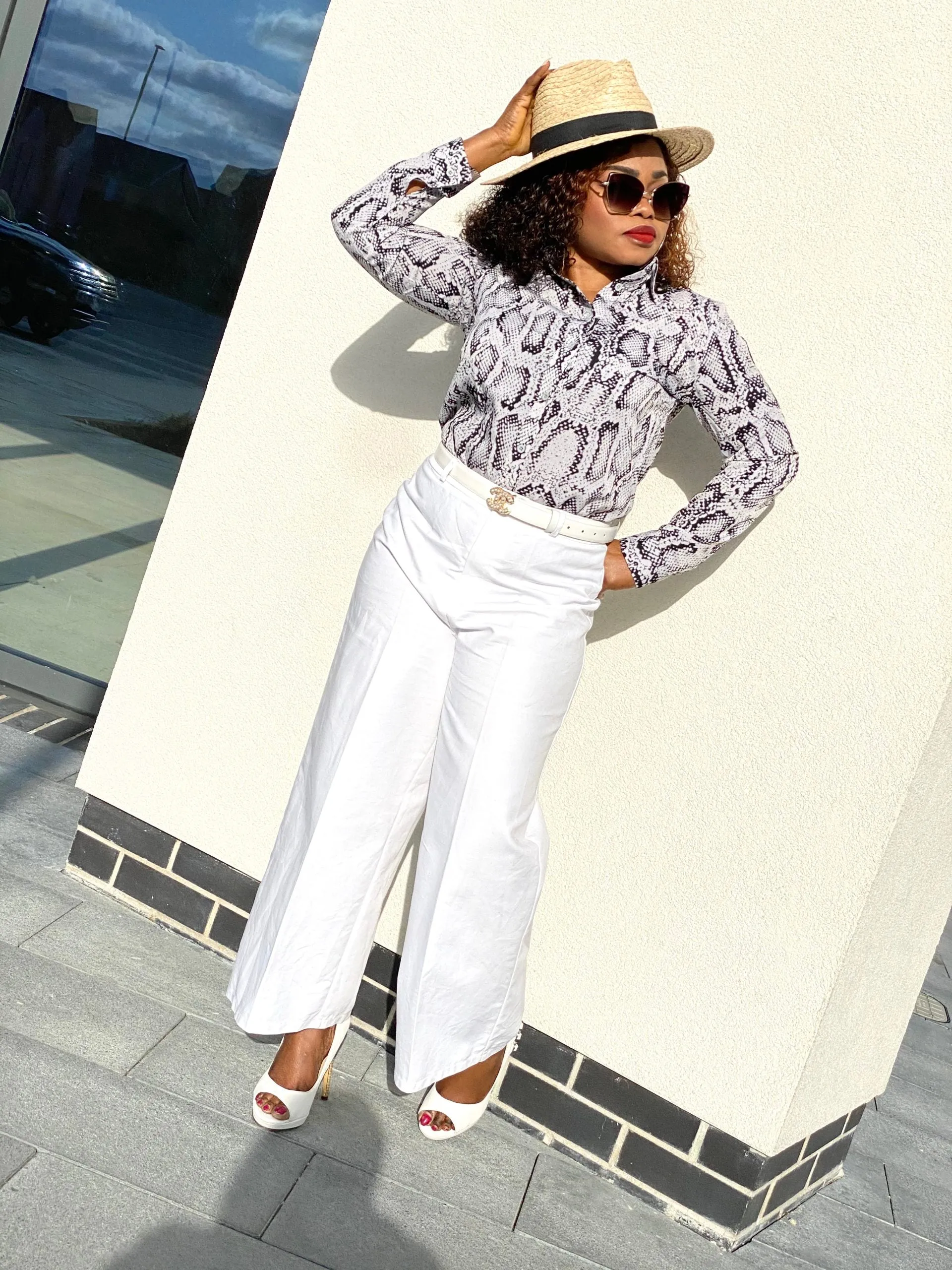 Snake Print Long Sleeve Shirt