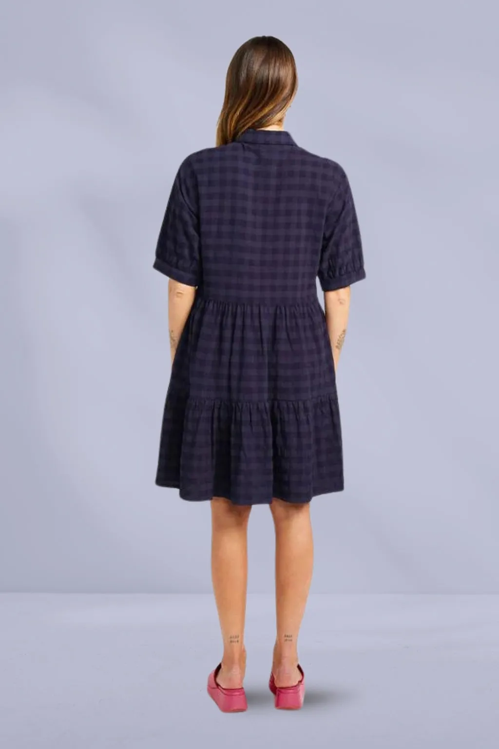 Thing Thing Nova Dress Navy Check