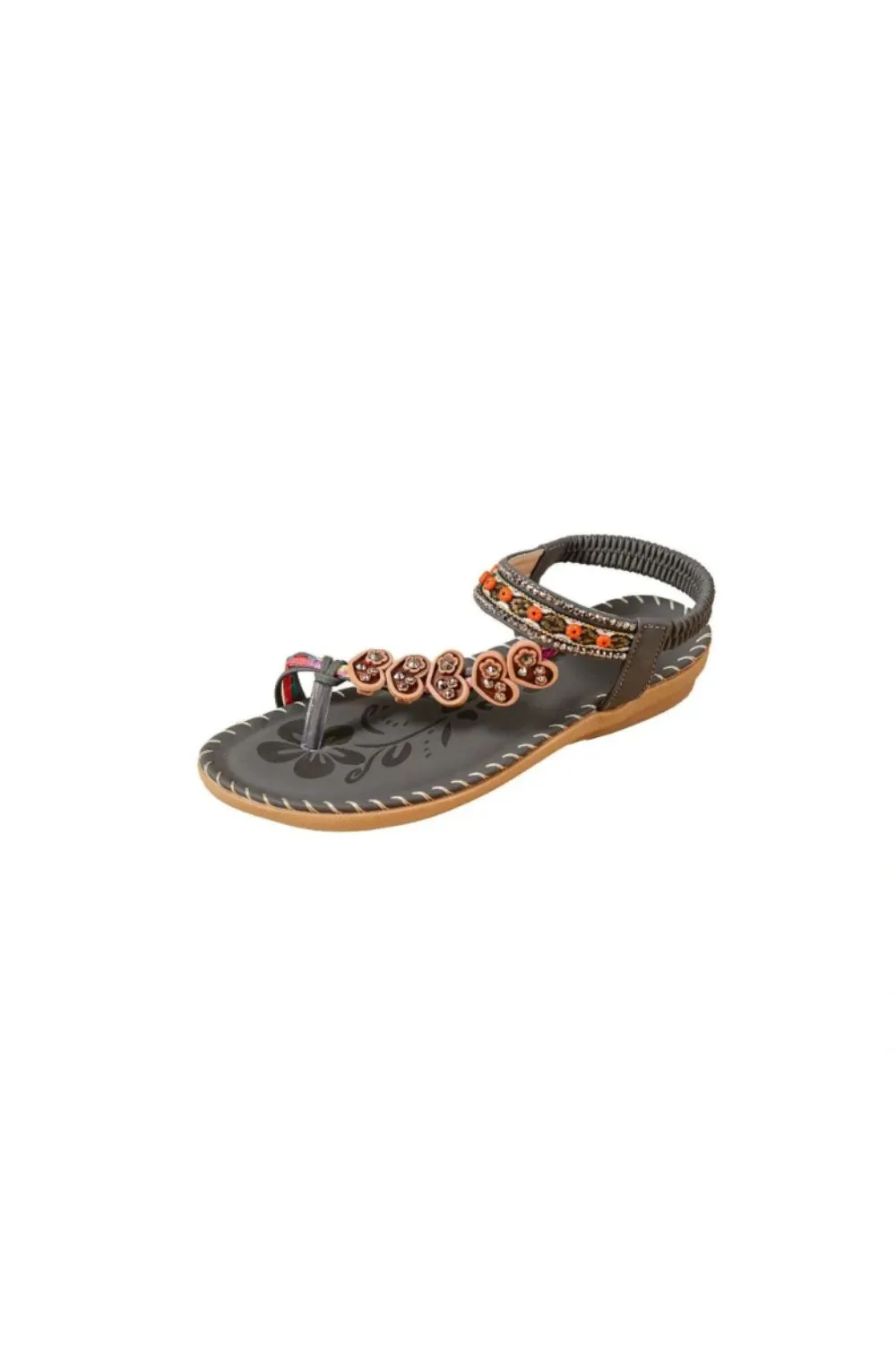 Toe Loop PU Leather Flats Sandals