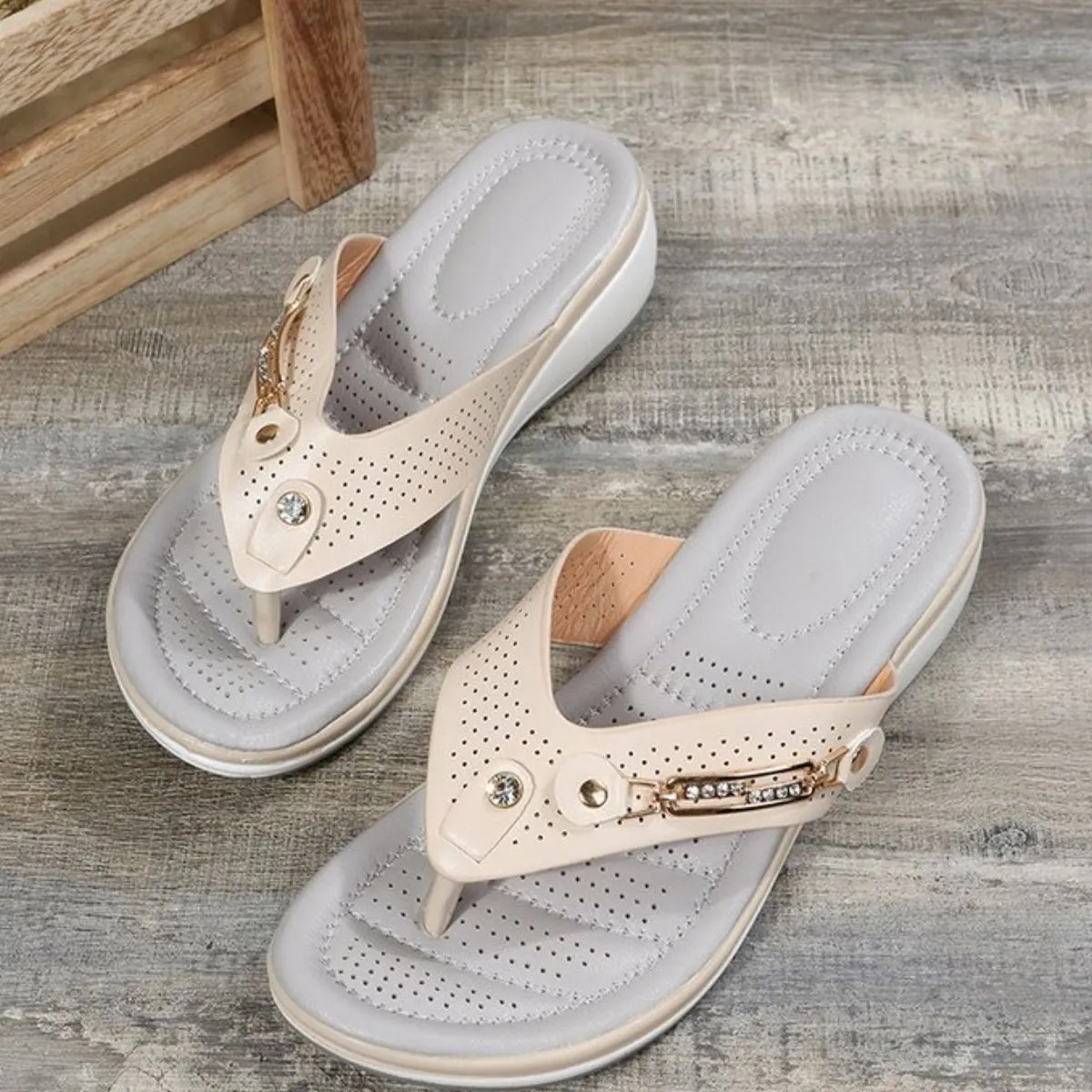 Toe Post Wedge Sandals