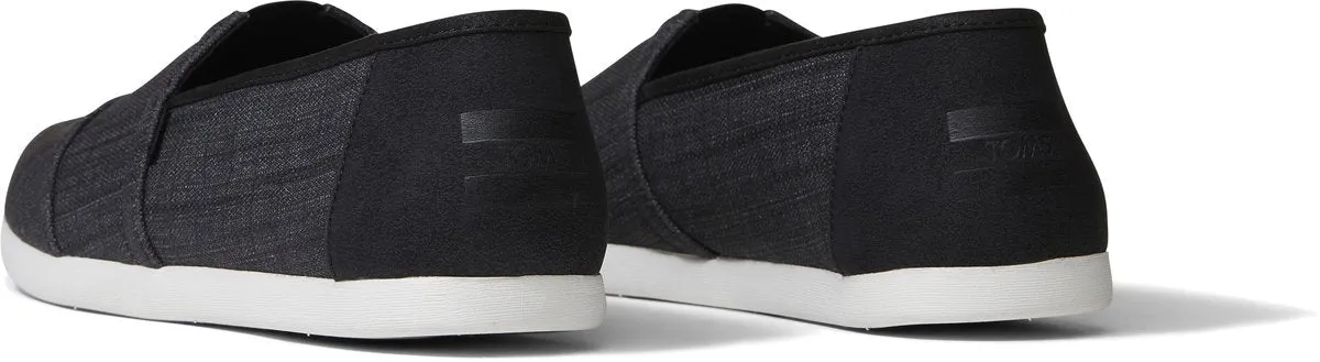 TOMS ALPARGATA BLACK CROSSWEAVE/SYNTHETIC TRIM