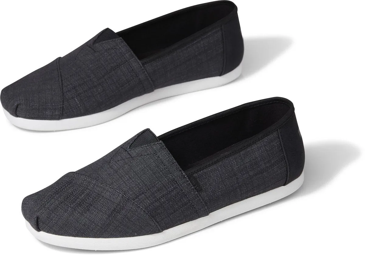 TOMS ALPARGATA BLACK CROSSWEAVE/SYNTHETIC TRIM