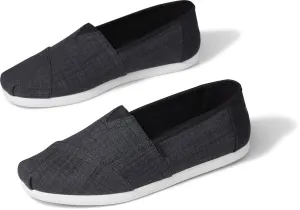 TOMS ALPARGATA BLACK CROSSWEAVE/SYNTHETIC TRIM
