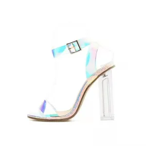 Transparent Strappy Buckle Sandals