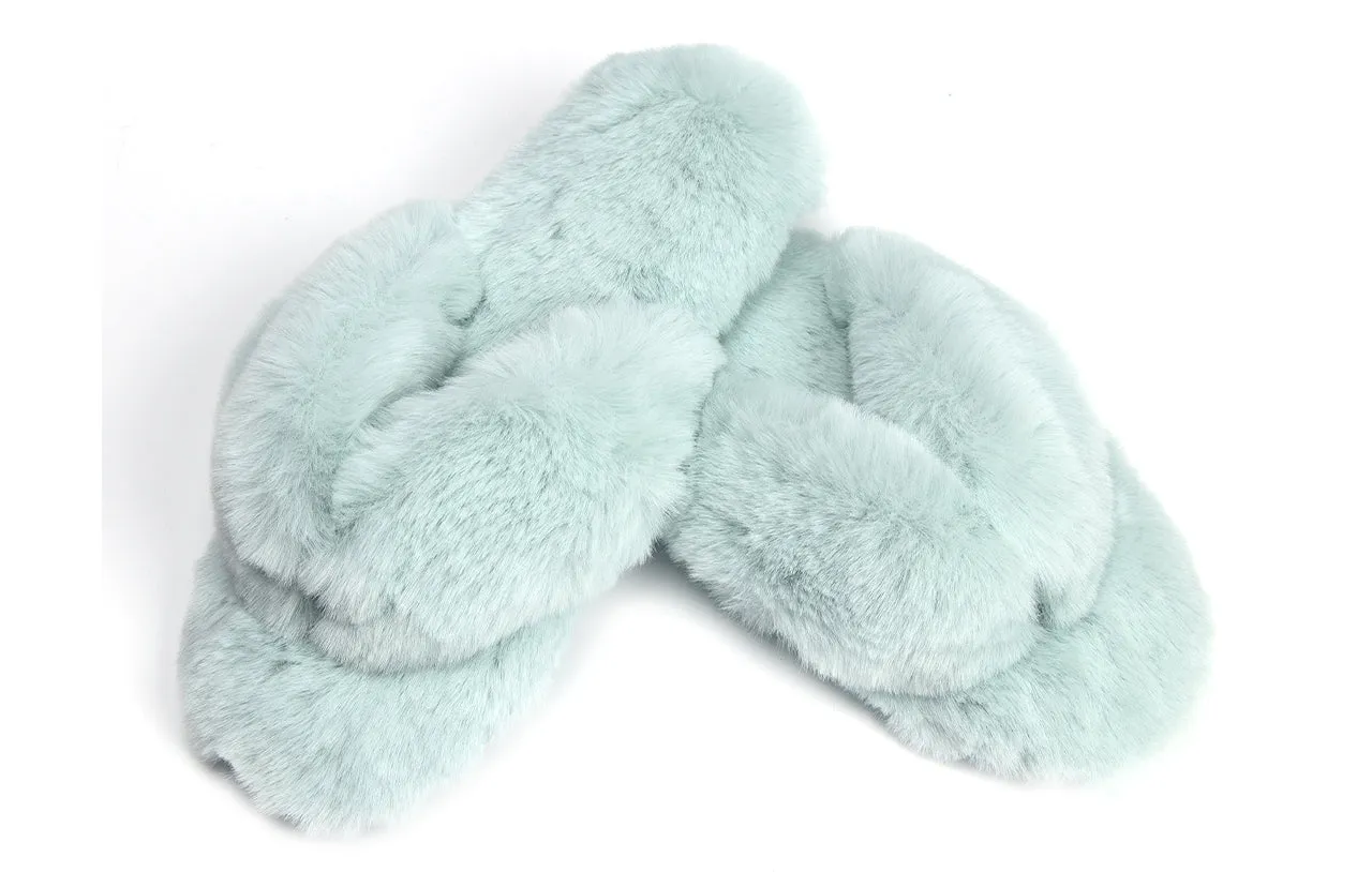 VS Fulfillment - Roxoni Women's Indoor Cute Plush With Contrast Trimming House Slipper
