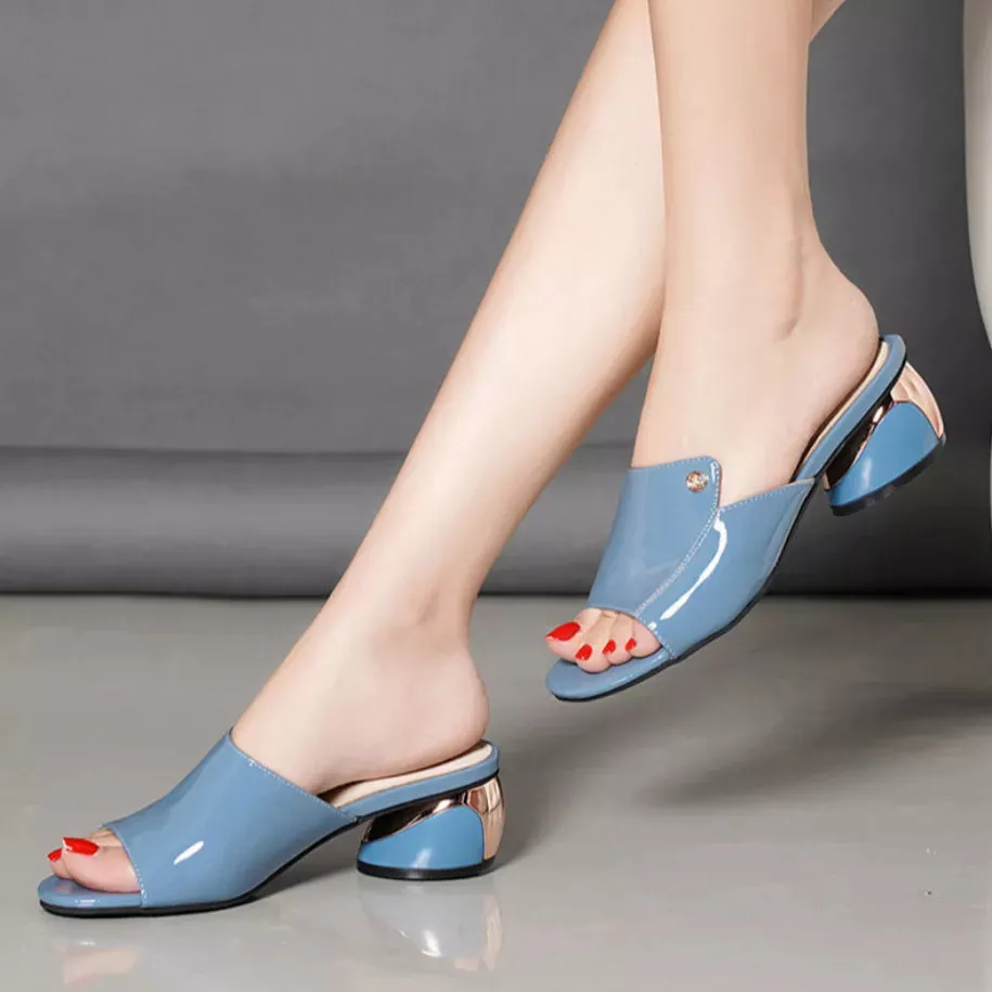 Women Sandals Pu Soft Leather Flipflop Summer Fashion Heels - WSD50228